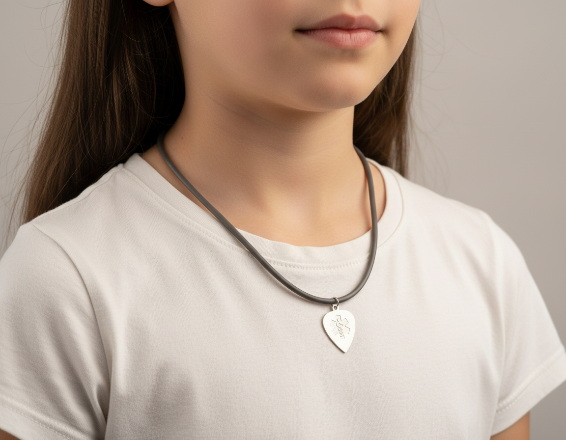 Vital Heart Necklace on Charcoal Rubber Cord