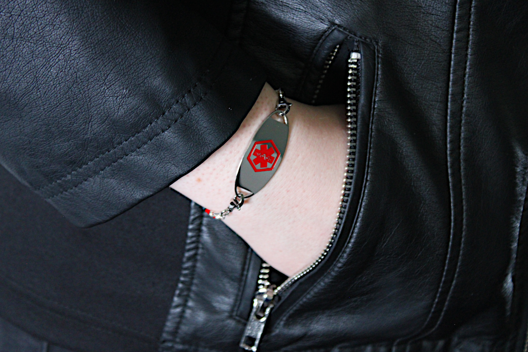 Crimson Shadow Stretch Medical ID Bracelet