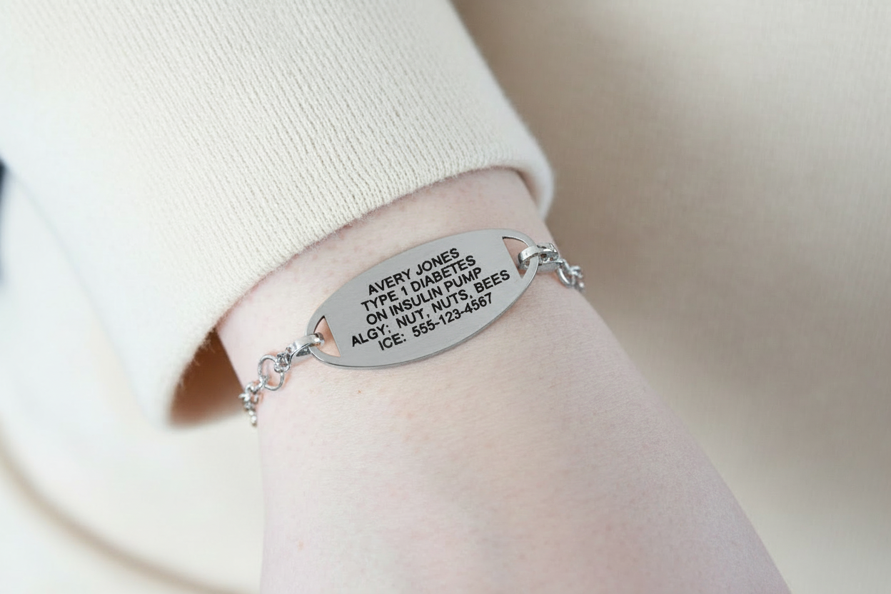 Crystal Cloud Stretch Medical ID Bracelet