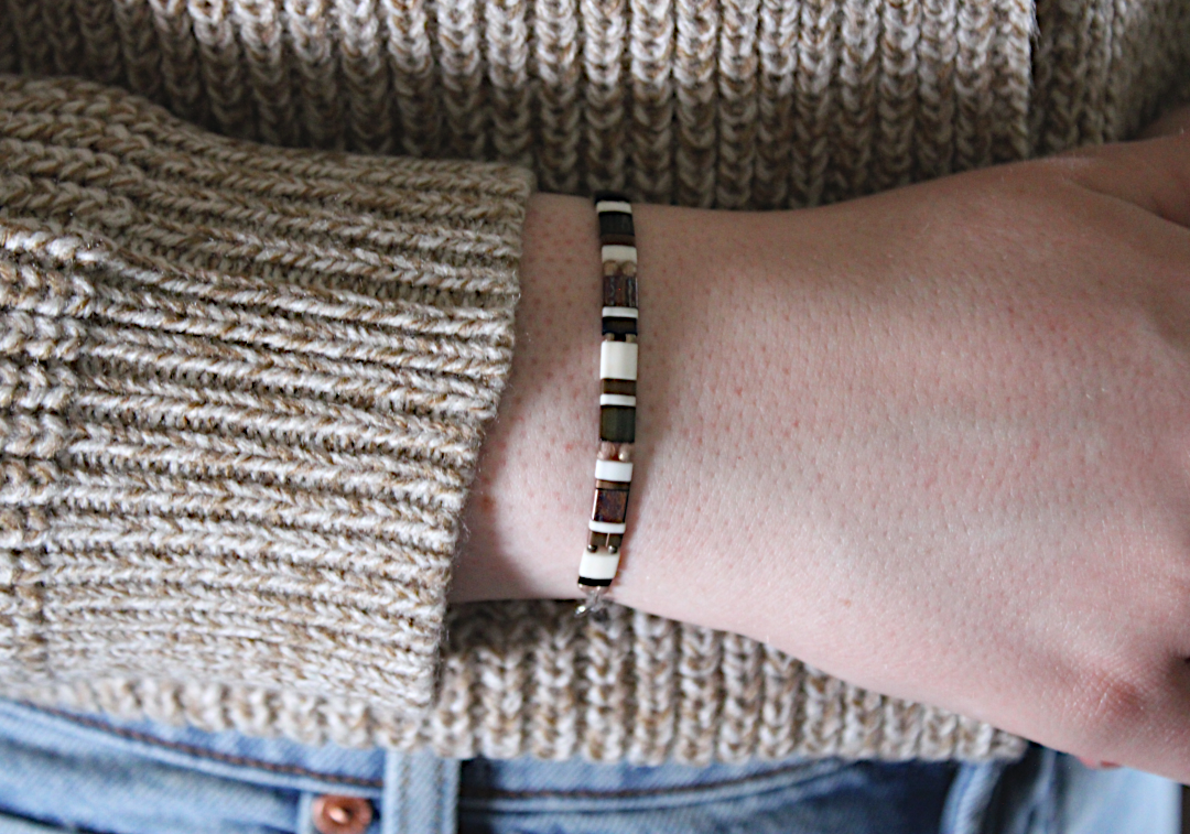 Espresso Cream Stretch Medical ID Bracelet