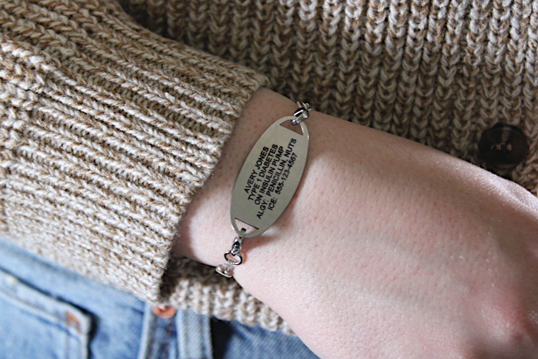 Espresso Cream Stretch Medical ID Bracelet