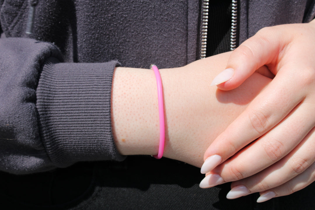 Bubblegum Pink Rubber Sporty Cord Medical ID Bracelet