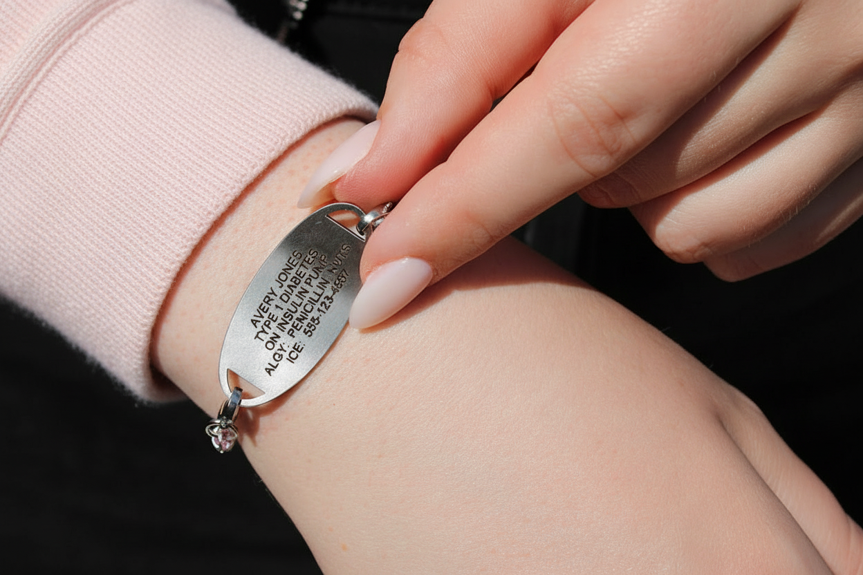 Blush Mosaic Stretch Medical ID Bracelet