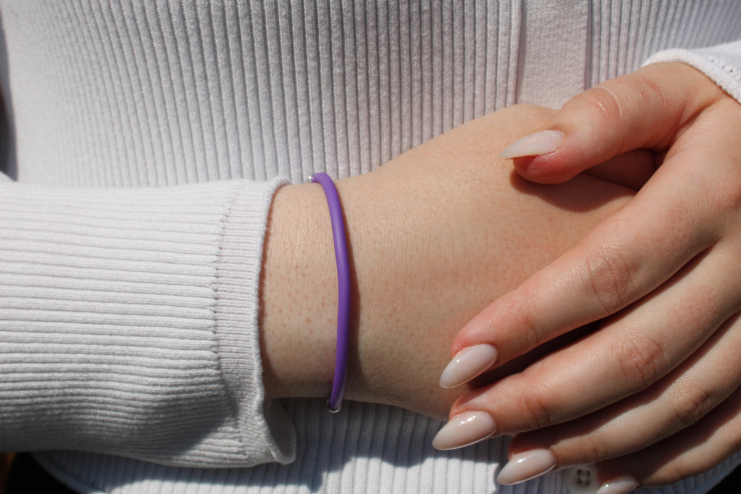 Purple Rubber Sporty Cord Medical ID Bracelet