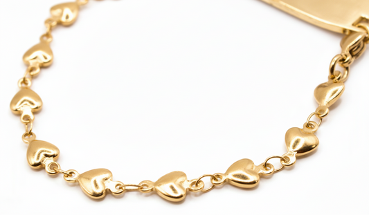 Gold Linked Hearts Medical ID Bracelet