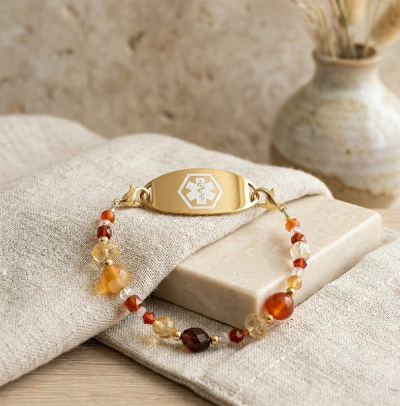 Golden Ember Medical ID Bracelet
