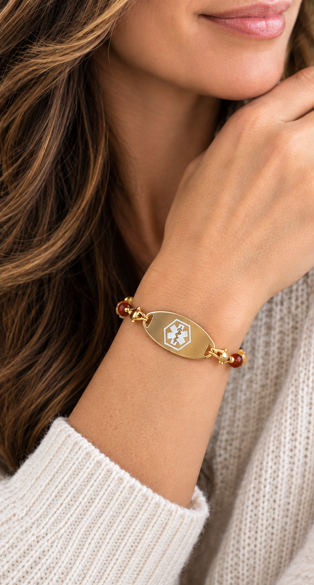 Golden Ember Medical ID Bracelet
