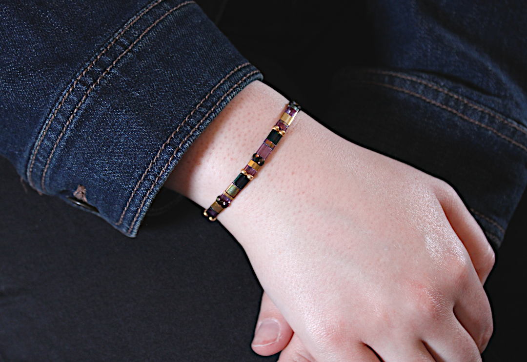 Golden Iris Stretch Medical ID Bracelet