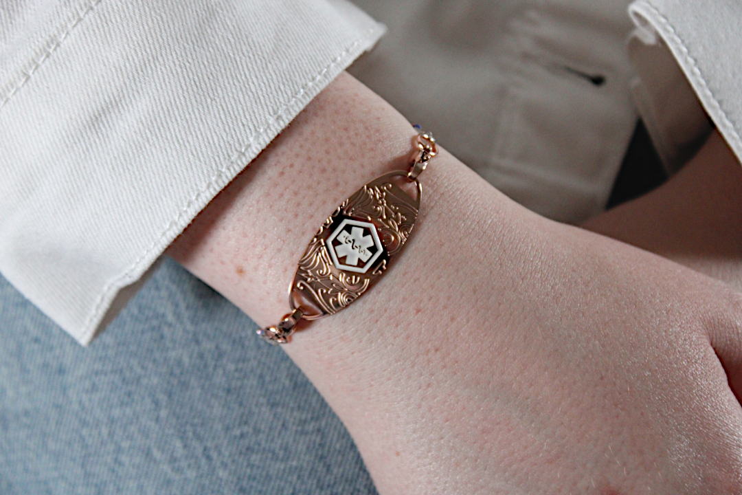 Harbor Rose Stretch Medical ID Bracelet