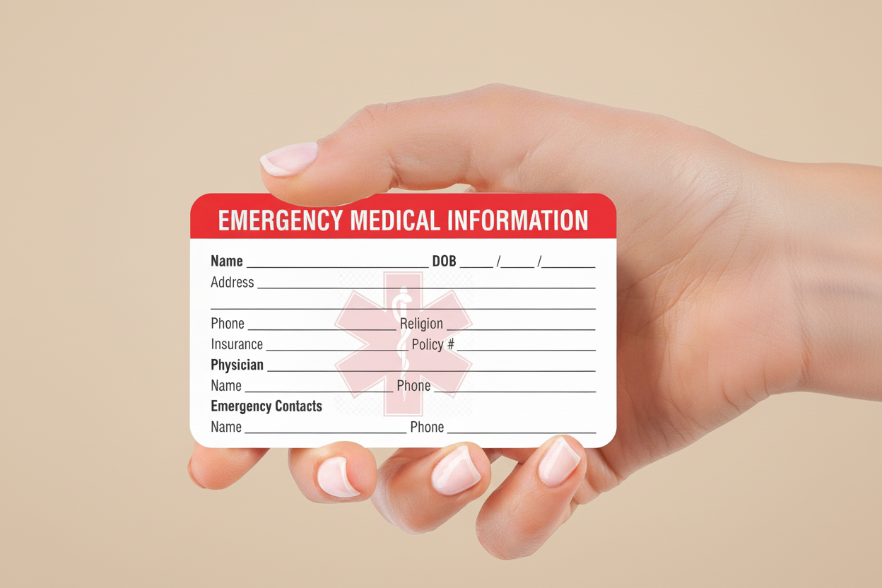Medical Alert ID Wallet Card