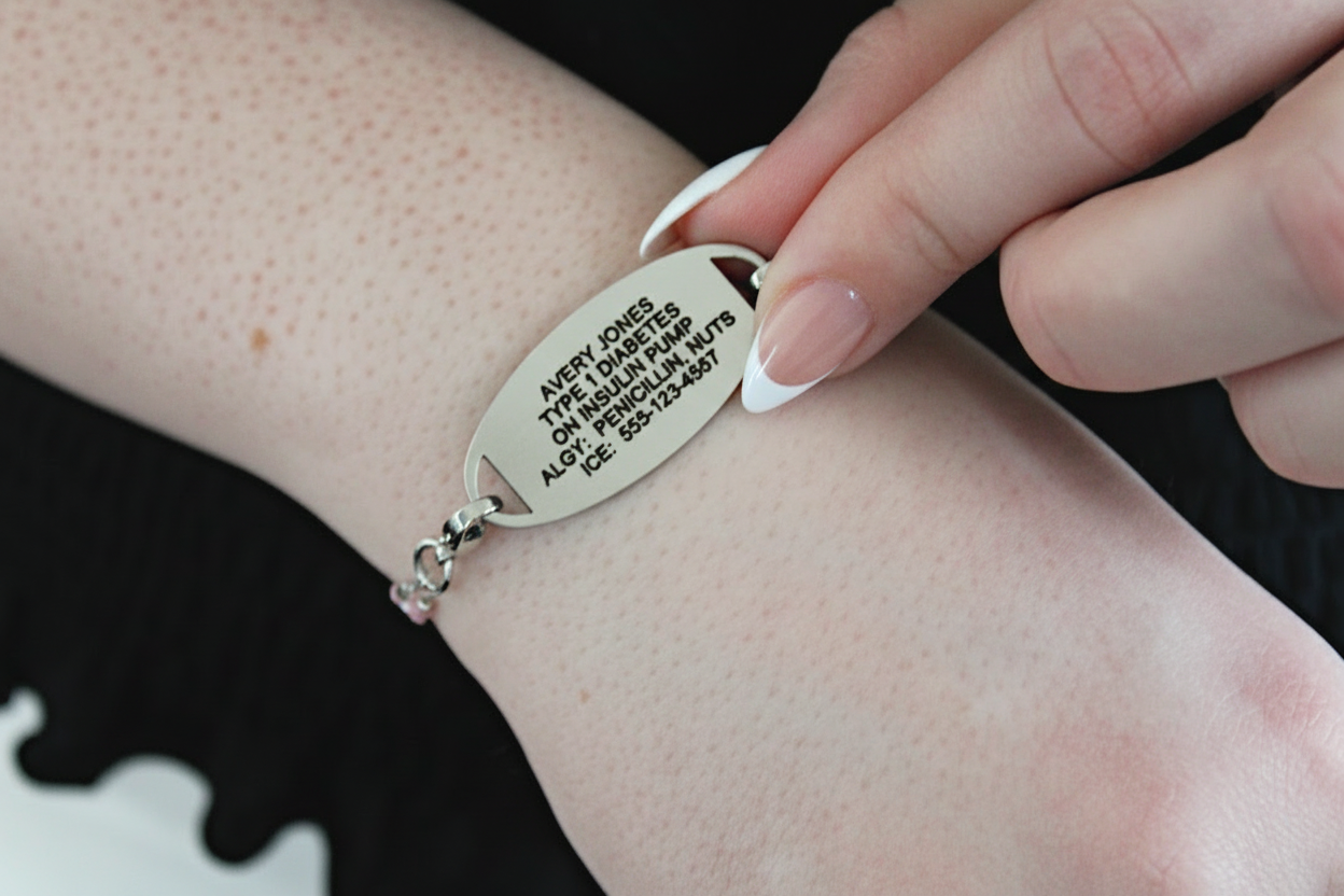 Moonlit Rose Stretch Medical ID Bracelet