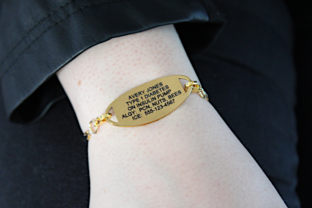 Moonlit Gold Stretch Medical ID Bracelet