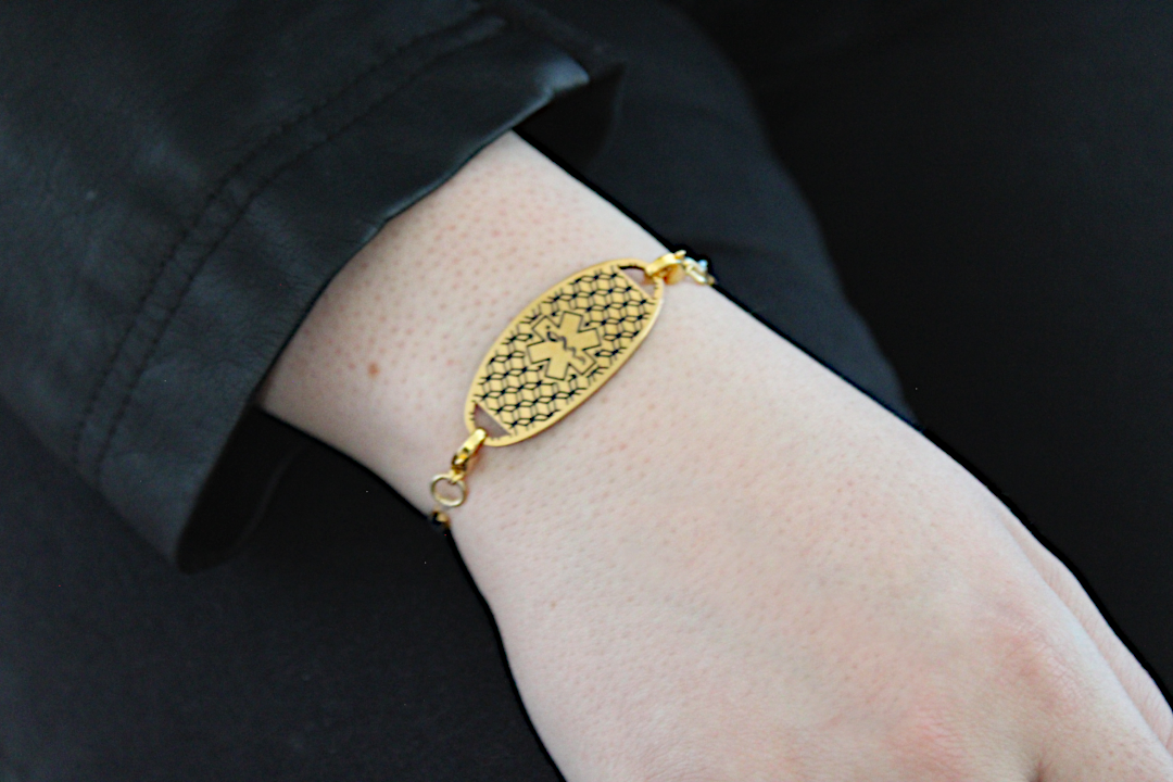 Moonlit Gold Stretch Medical ID Bracelet