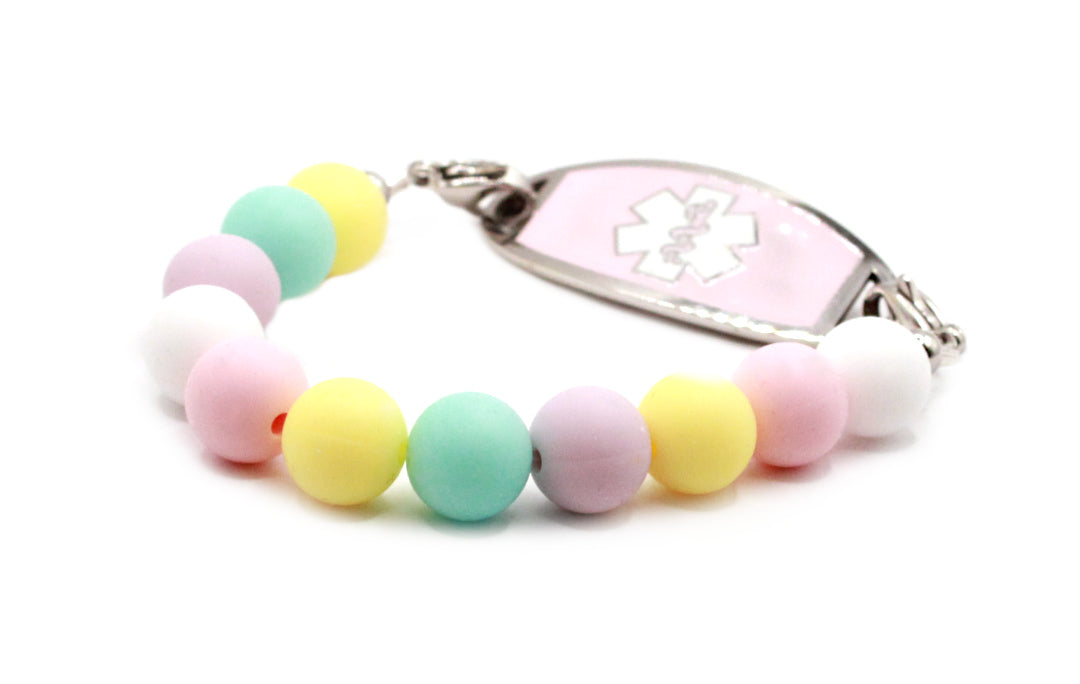 Pastel Pebbles Stretch Medical ID Bracelet