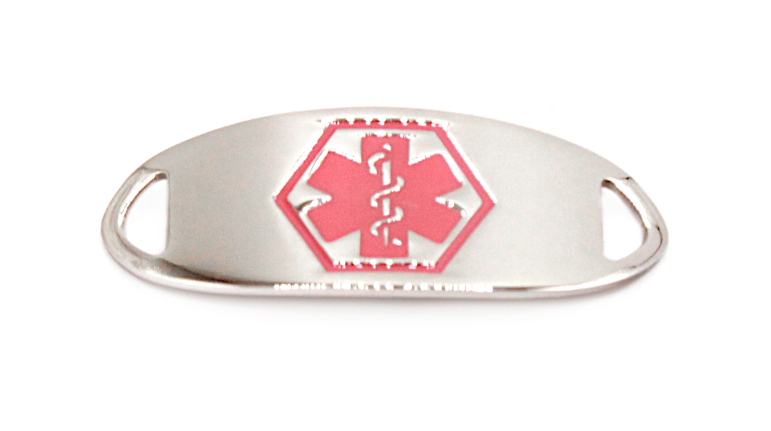 Stainless Steel Pink Enamel Medical ID Tag