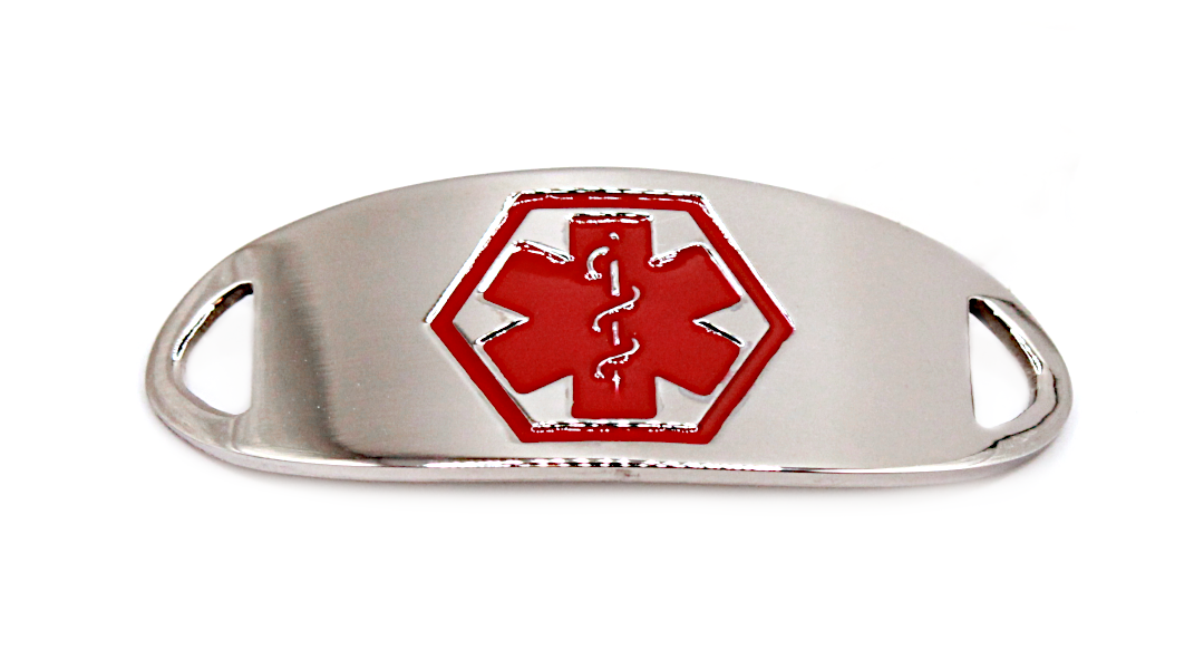 Stainless Steel Red Enamel Medical ID Tag