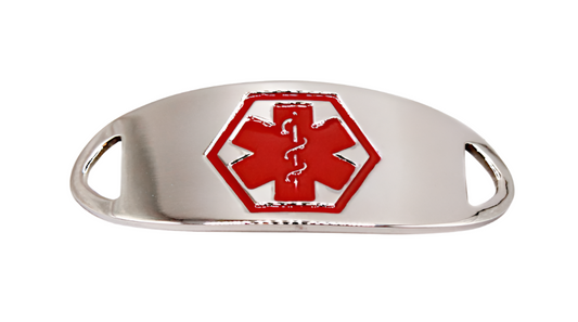 Stainless Steel Red Enamel Medical ID Tag