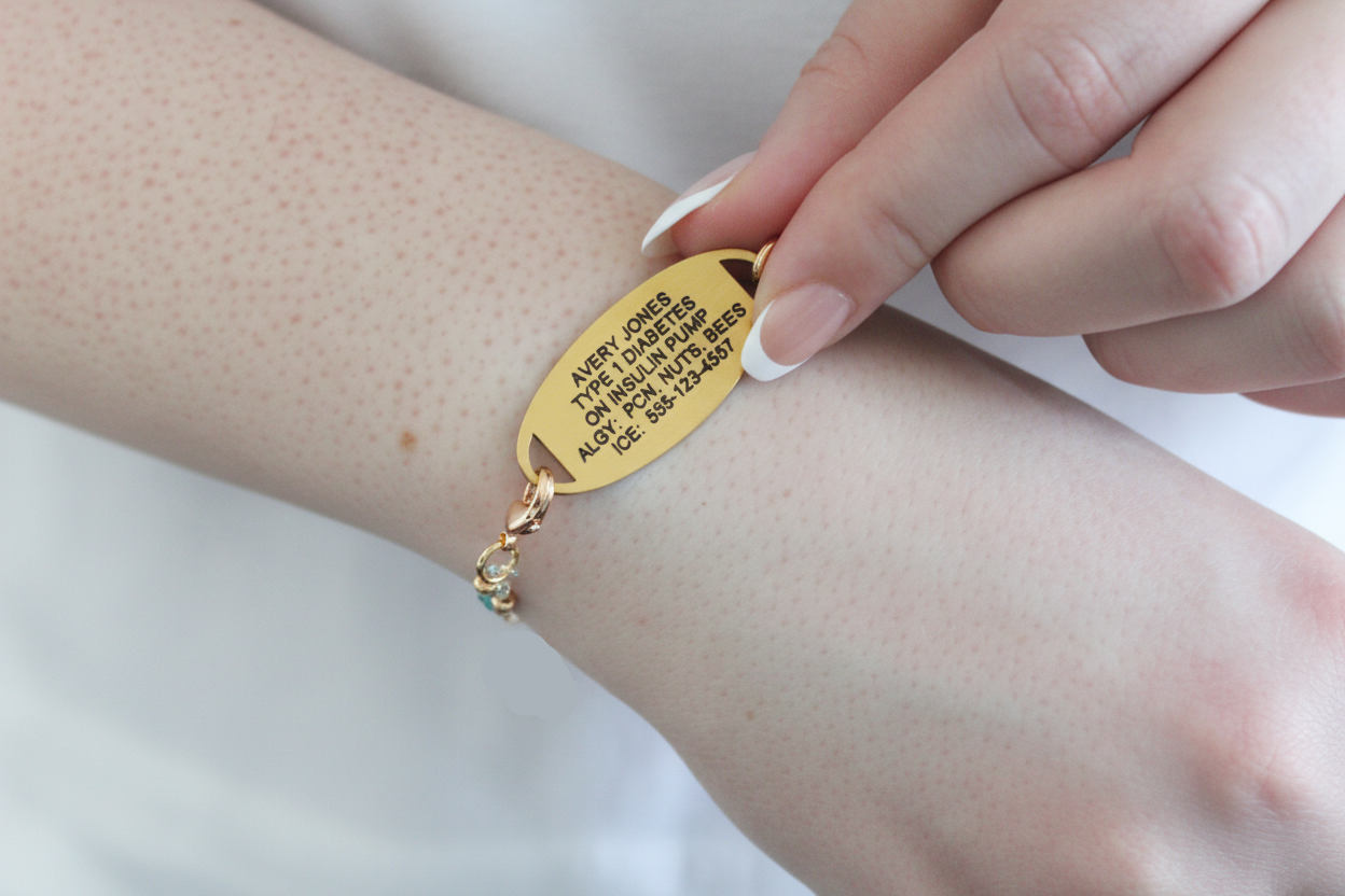 Blue Aura Stretch Medical ID Bracelet