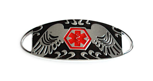 Stainless Steel Enamel Angel Wings Tag