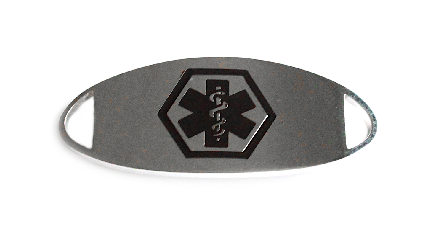 Stainless Steel Black Enamel Medical ID Tag