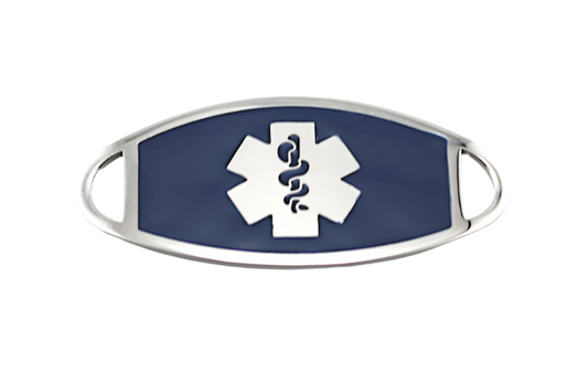 Stainless Steel Blue Granite Medical ID Tag