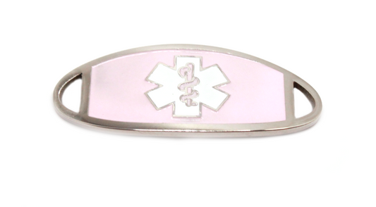 Pastel Pink Enamel Stainless Steel Medical ID Tag