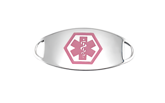 Stainless Steel Pink Enamel Medical ID Tag