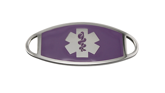 Stainless Steel Quiet Violet Medical ID Tag