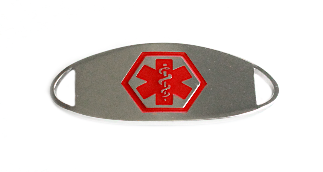 Stainless Steel Red Enamel Medical ID Tag