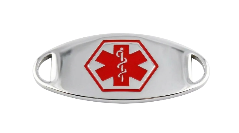 Stainless Steel Red Enamel Medical ID Tag