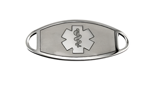Stainless Steel Gray & Silver Medical ID Tag