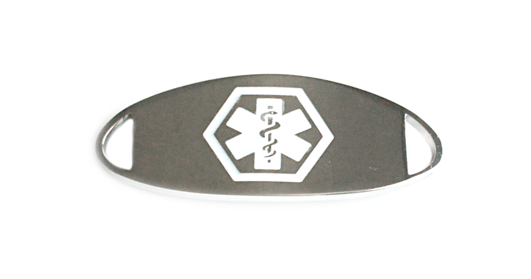 Stainless Steel White Enamel Medical ID Tag