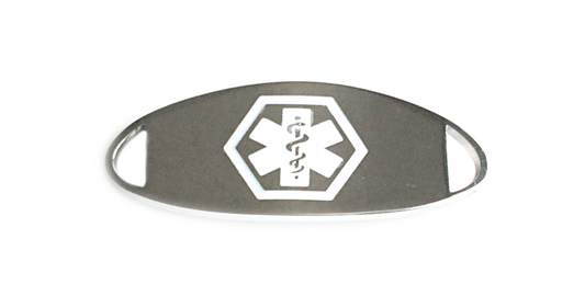 Stainless Steel White Enamel Medical ID Tag