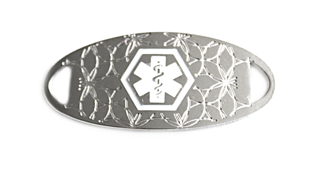 Stainless Steel White Etched Medical ID Tag