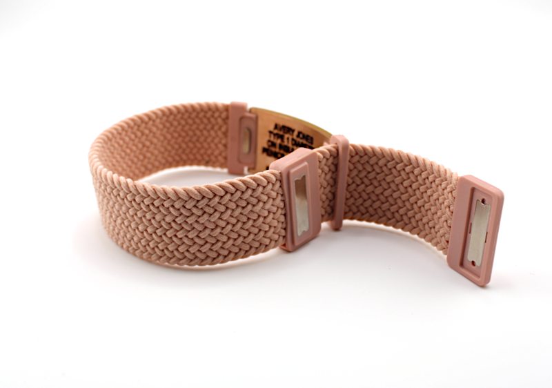 Metro Magnetic Stretch Medical ID Bracelet in Pink & Rose Gold
