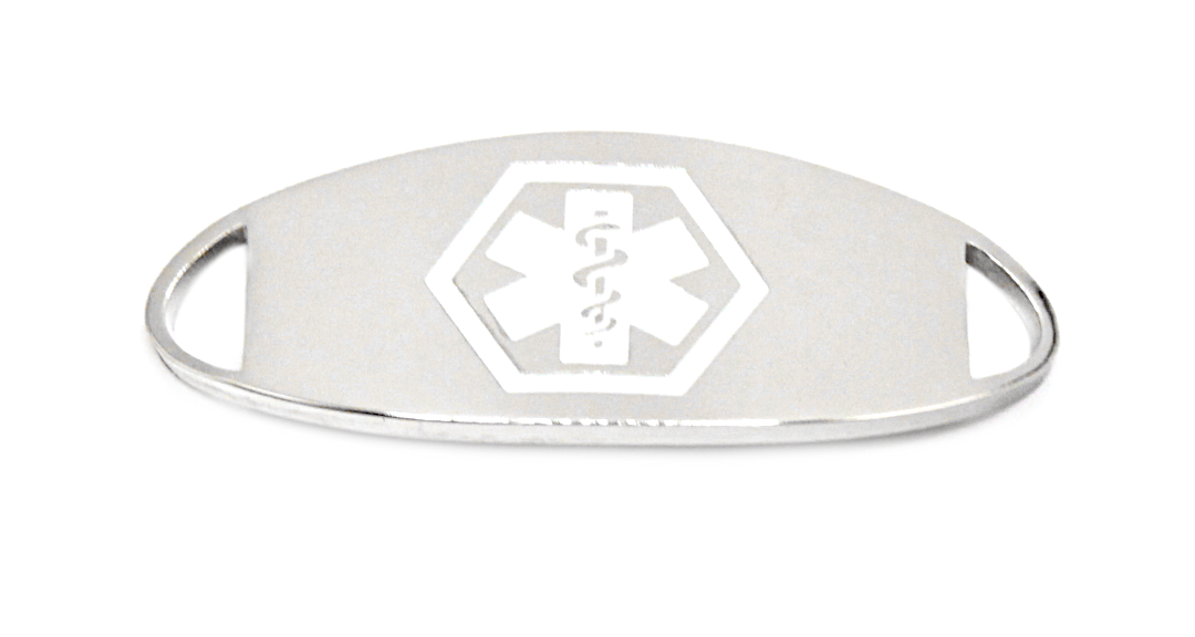 Stainless Steel White Enamel Medical ID Tag