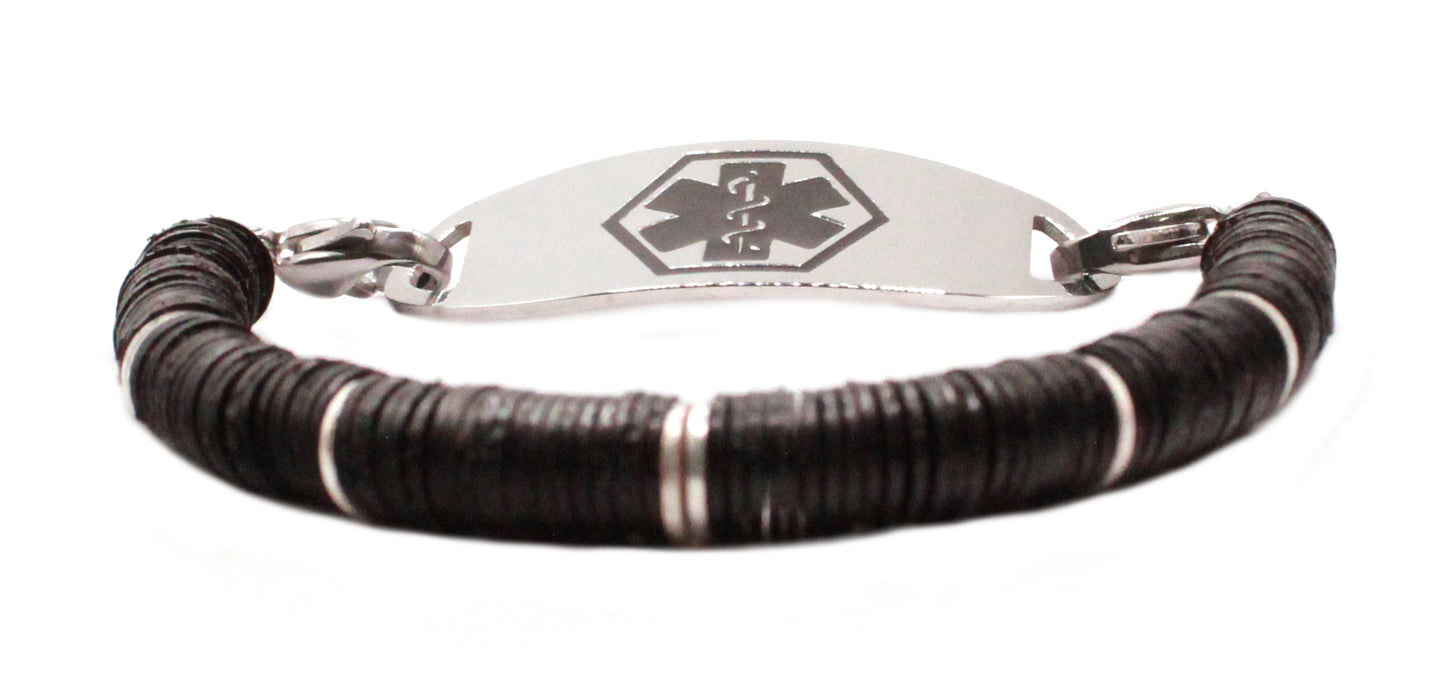 Eclipse Medical ID Bracelet with Heishi Beads