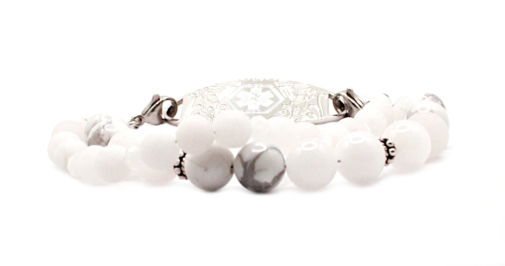 Snow Moon Medical ID Gemstone Bracelet