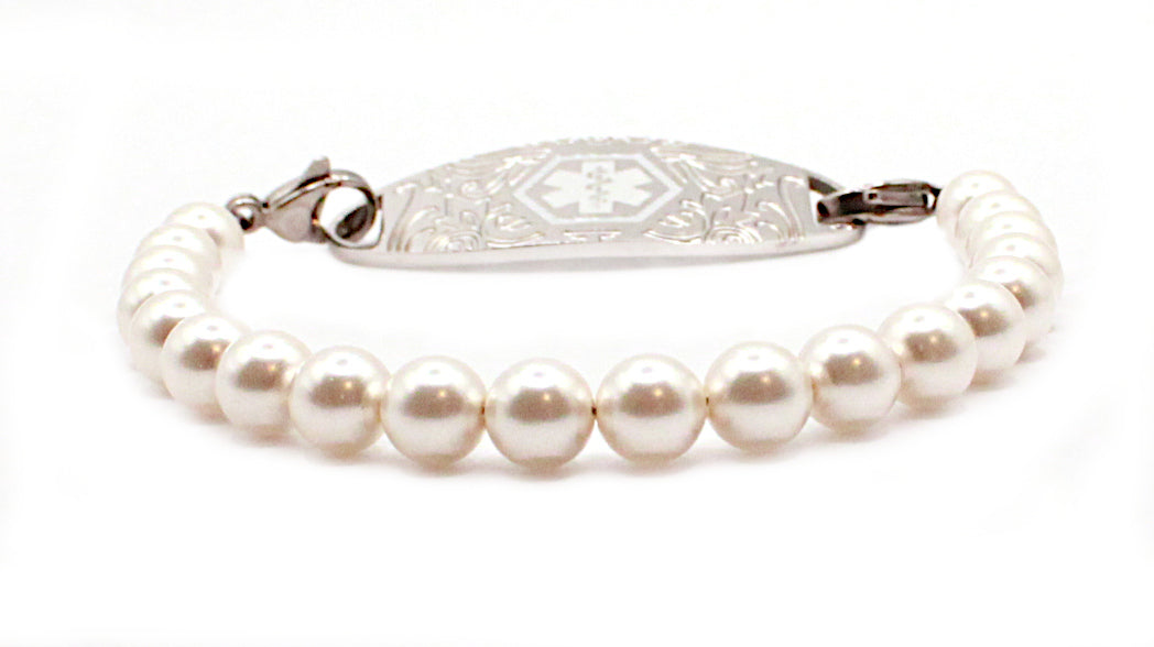 Classic Pearls Medical ID Bracelet