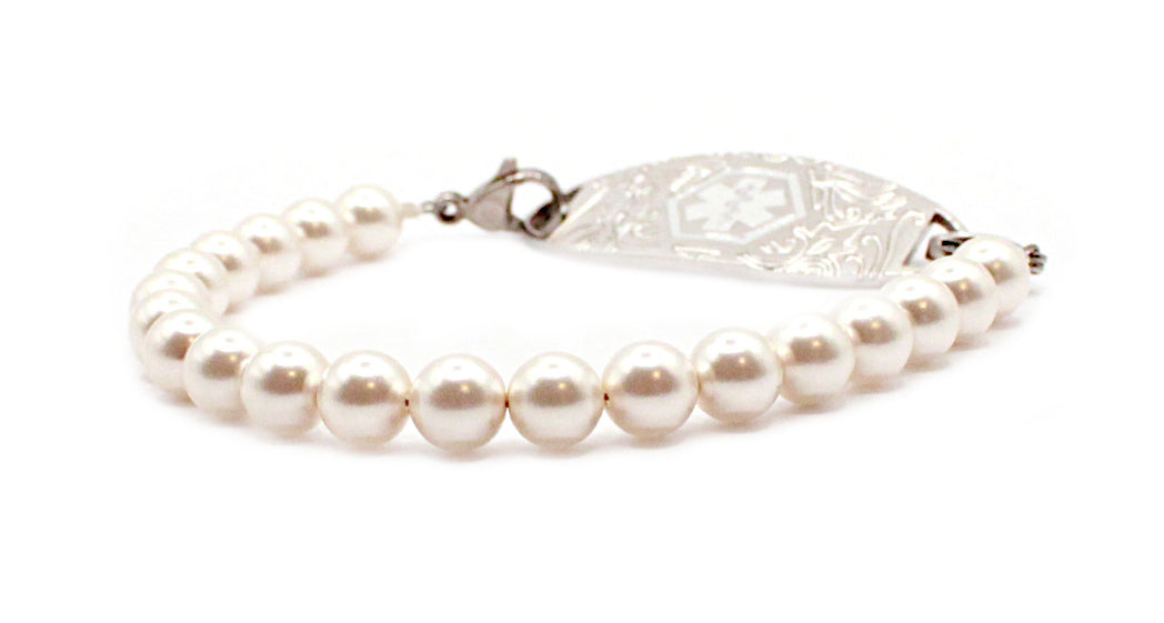 Classic Pearls Medical ID Bracelet