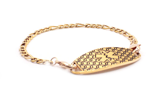 Small Figaro Chain Bracelet in Yellow Gold