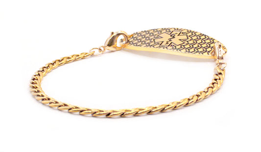 Yellow Gold Cuban Chain Medical ID Bracelet