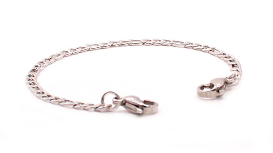 Small Silver Figaro Chain Medical ID Bracelet