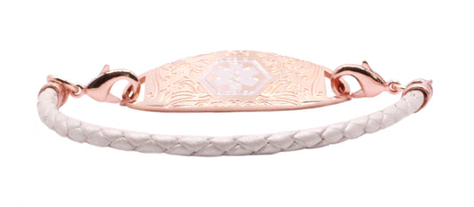 Monte Carlo Braided Leather Medical ID Bracelet