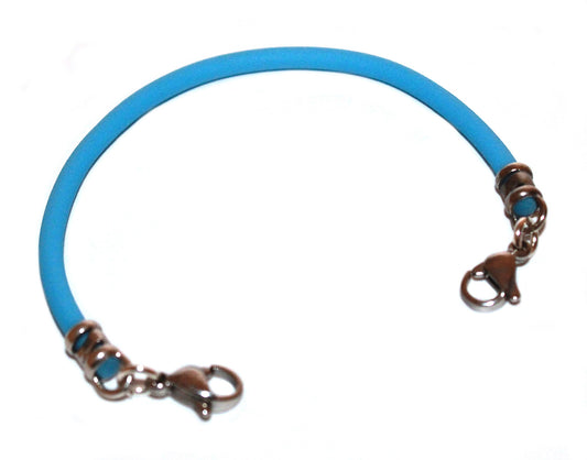 Baby Blue Rubber Sporty Cord Medical ID Bracelet