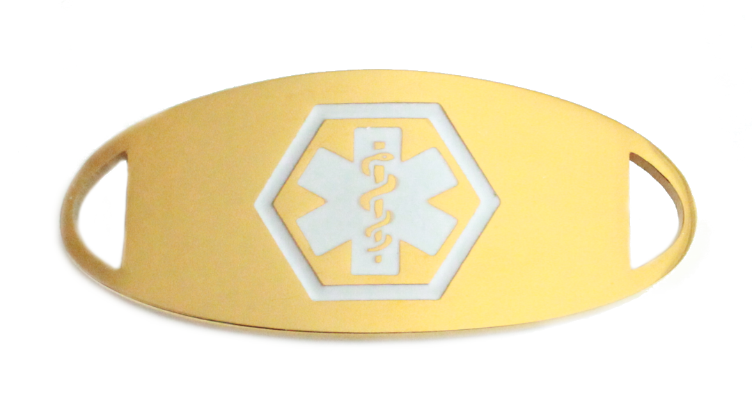 Stainless Steel Golden Medical ID Tag