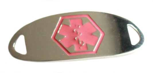 Stainless Steel Pink Enamel Medical ID Tag